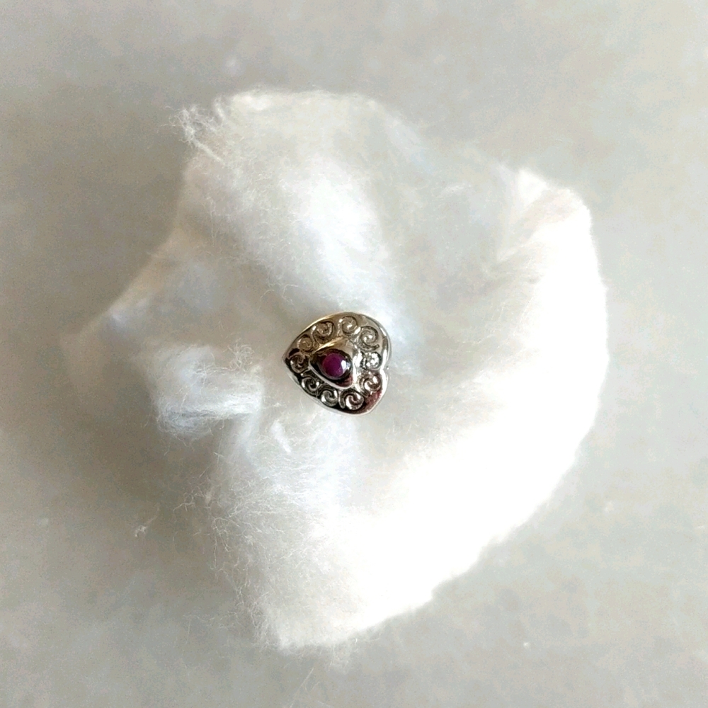 Single Sterling And Ruby Earring. - image 2